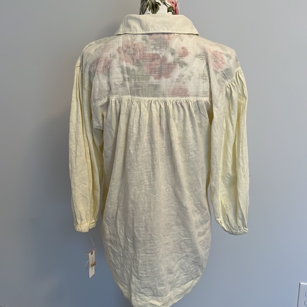 NWT Anthropologie Pilcro Pintucked Puff Sleeved Top - Picture 5 of 13